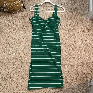 Green and White dress